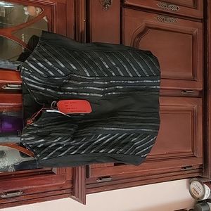 Torrid black top with leather stripes size 3